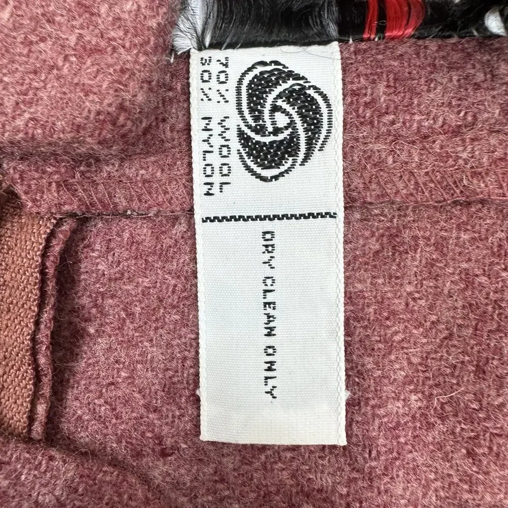 Women’s Vintage Skirt Size 10 Burgundy Wool Blend Christmas Holiday Classic Midi